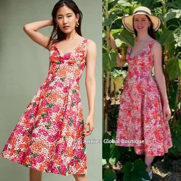 NWT, Anthropologie Monique Lhuillier Riona Embroidered Dress - Picture 4 of 16